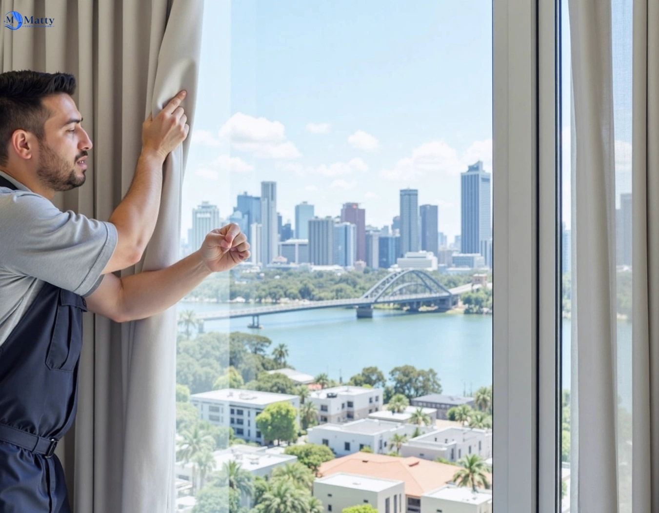 Professional curtain steam cleaning service westlake QLD by Matty Curtain Cleaning